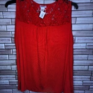 Maurices Scarlet Lace Detail Blouse
